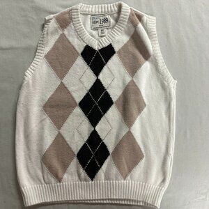 Place - Knit vest with argyle design